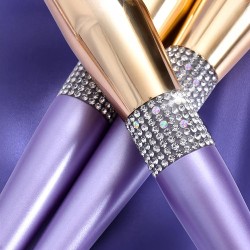Luxe Make-up Kwastenset 10 delig met Strass steentjes: Luxe 014 - Paars - Goud Luxe Make-up Kwastenset 10 delig met Strass steentjes: Luxe 014 - Paars - Goud
