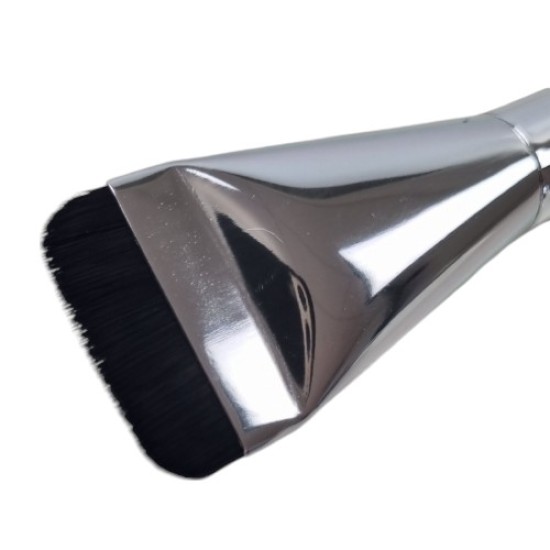 Foundation Brush Flat - Foundation Make-up Borstel - Platte Borstel voor vloeibare make-up: HA-39 Zilver