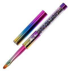 Gelpenseel Ombre met gekleurde steentjes - Mt 4 ovale haarlengte 7mm