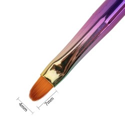 Gelpenseel Ombre met gekleurde steentjes - Mt 4 ovale haarlengte 7mm Gelpenseel Ombre met gekleurde steentjes - Mt 4 ovale haarlengte 7mm