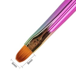 Gelpenseel Ombre met gekleurde steentjes - Mt 6 ovale haarlengte 8mm Gelpenseel Ombre met gekleurde steentjes - Mt 6 ovale haarlengte 8mm