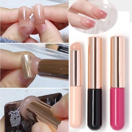 Siliconen Ombre penseel - Siliconen Nailsrt Borstel - Siliconen Make-up Penseel - Kleur: Zwart