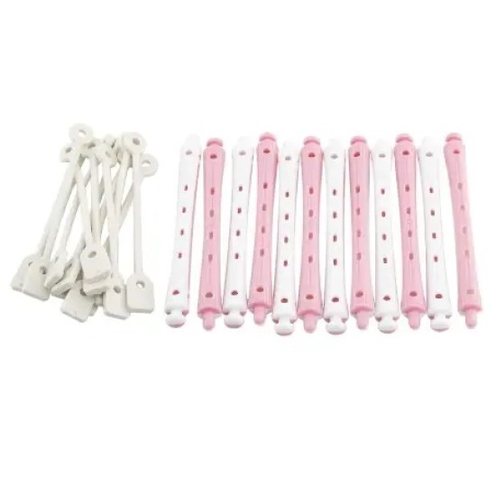 Haarrollers Permanent Roze-Wit 12st Haarrollers Permanent Roze-Wit 12st