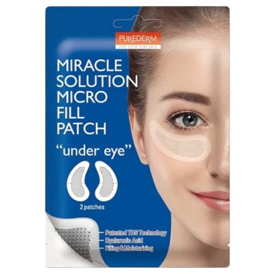 Miracle Solution Micro Fill Patch - Under Eye - 2 Patches - Purederm pad voor onder de ogen Miracle Solution Micro Fill Patch - Under Eye - 2 Patches - Purederm pad voor onder de ogen