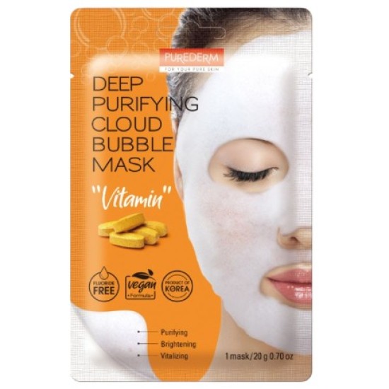 Deep Purifying Cloud Bubble Mask - Vitamin - Purederm Vliesmasker Deep Purifying Cloud Bubble Mask - Vitamin - Purederm Vliesmasker