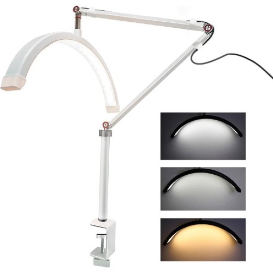 Moon LED Lamp M3X - Beauty Lamp met tafelklem - Kleur: Wit 