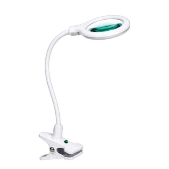 Ambulante Pedicure Loupelamp met tafelklem - Wit