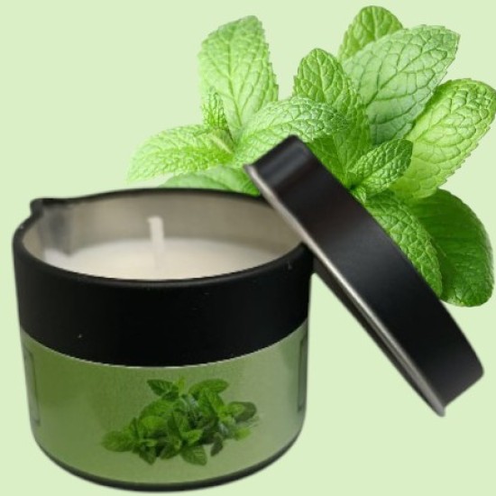 Massage Candle - Hot Massage Oil - Massage Kaars in blik - 40g: Peppermint Massage Candle - Hot Massage Oil - Massage Kaars in blik - 40g: Peppermint