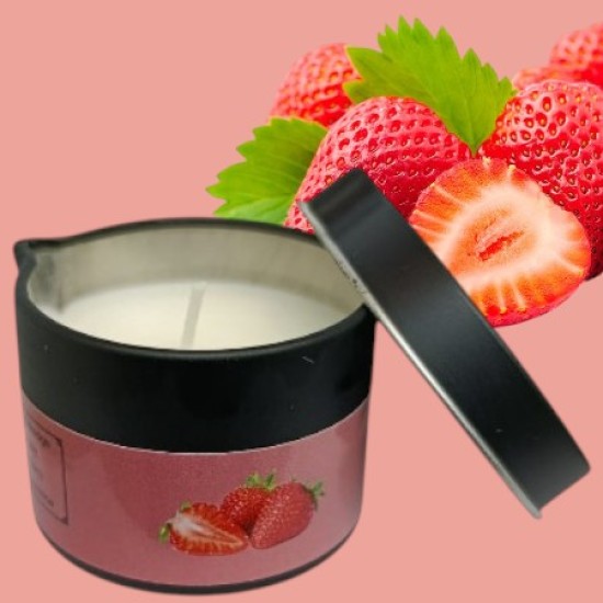 Massage Candle - Hot Massage Oil - Massage Kaars in blik - 40g: Strawberry