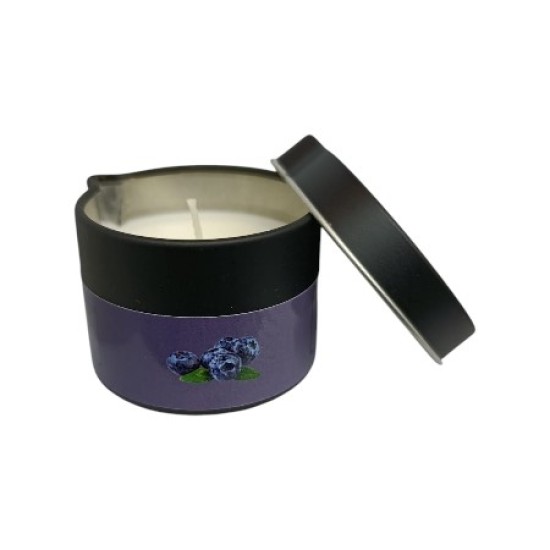 Massage Candle - Hot Massage Oil - Massage Kaars in blik - 40g: Blue Berry Massage Candle - Hot Massage Oil - Massage Kaars in blik - 40g: Blue Berry