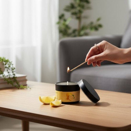 Massage Candle - Hot Massage Oil - Massage Kaars in blik - 40g: Lemon Massage Candle - Hot Massage Oil - Massage Kaars in blik - 40g: Lemon