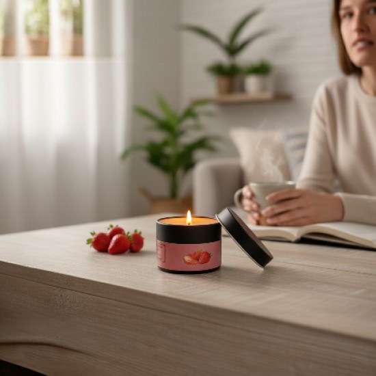 Massage Candle - Hot Massage Oil - Massage Kaars in blik - 40g: Strawberry