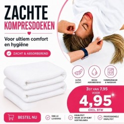 3 stuks Kompresdoek de luxe 60 x 30 cm wit