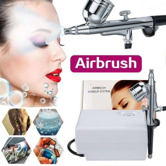 Mini Airbrush Compressor set voor make-up, nailart, body painting etc.