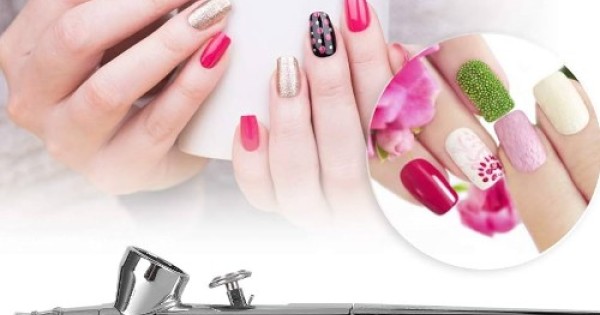 RoseFlower Airbrush, spuitset 30PSI met compressor, draagbare draadloze airbrushset en USB oplaadbare handairbrushset, voor make-up, taartdecoratie, modelkleuren, nail art, tattoo #roze
