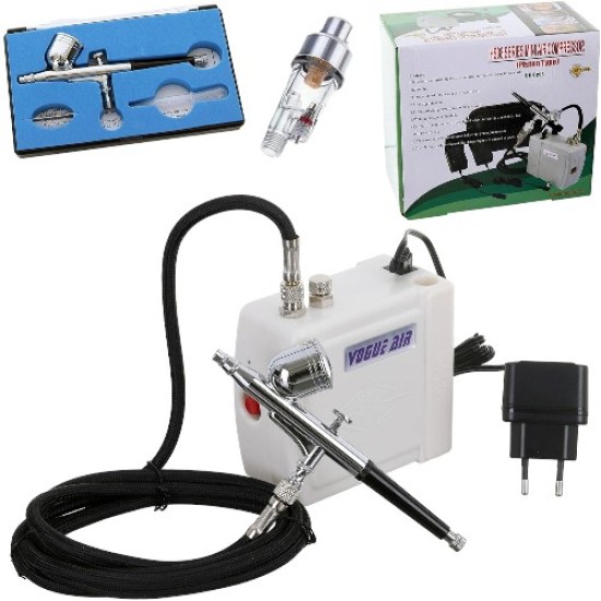 Mini Airbrush Compressor set voor make-up, nailart, body painting etc.