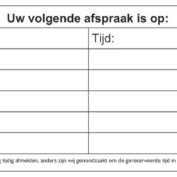 Afsprakenkaartjes Nr. 1 Afsprakenkaartjes Nr. 1