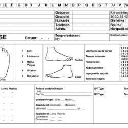 50 stuks Analysekaarten Pedicure