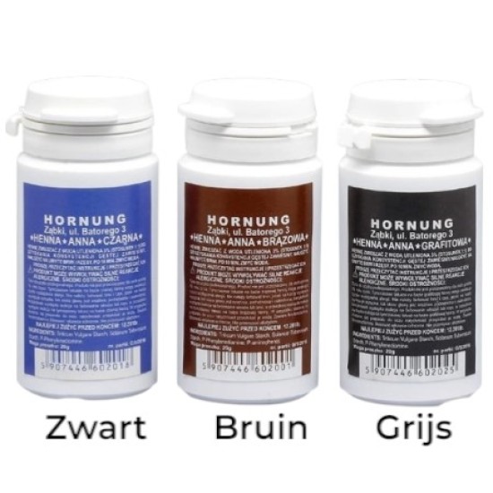 Hennapoeder voor het verven van wenkbrauwen en wimpers - Anna Hornung - Zwart 20gr