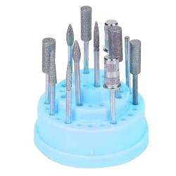 Frees Bit Houder rond- Nagel Bithouder voor 48 bitjes/freesjes - Kleur: Blauw