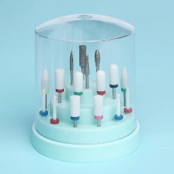 Frees Bit Houder rond - Nagel Bithouder voor 48 bitjes/freesjes - Kleur: Mint