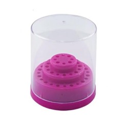 Frees Bit Houder rond- Nagel Bithouder voor 48 bitjes/freesjes - Kleur: Roze