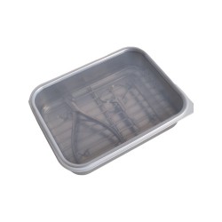 RVS Instrumentendoos met ronde hoeken - rooster en deksel - Middel