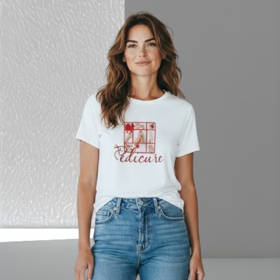 T-shirt met afbeelding: Nr. 06 - Red Feet Pedicure