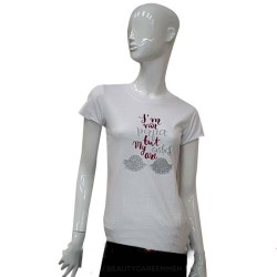 Wit T-shirt not perfect lashes are donkerrood-zilver Wit T-shirt not perfect lashes are donkerrood-zilver