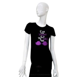 Zwart T-shirt not perfect lashes are paars-wit Zwart T-shirt not perfect lashes are paars-wit