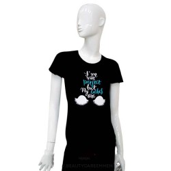 Zwart T-shirt not perfect lashes are wit-turquoise Zwart T-shirt not perfect lashes are wit-turquoise