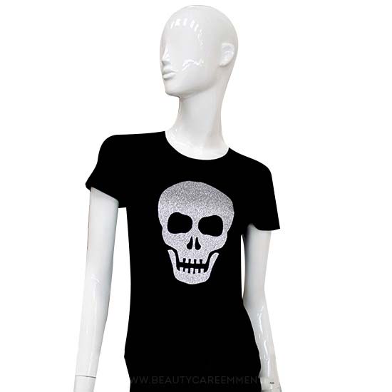 Soms vloek galblaas Zwart T-shirt Skull zilver