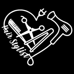 Kappersschort - Verfschort met opdruk: Föhn met schaar