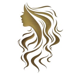 Kappersschort - Verfschort met opdruk: Silhouet vrouw