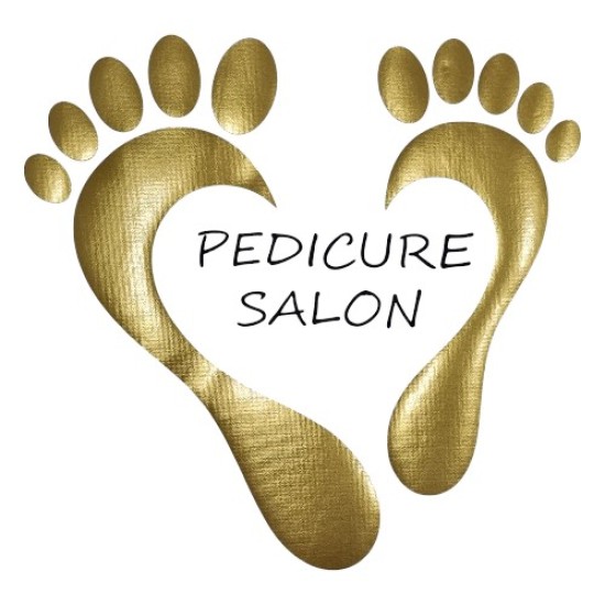 Pedicureschort met opdruk (Waterafstotend): Voeten Hartvormig - (Tekst) Pedicure Salon