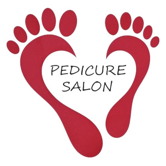 Pedicureschort met opdruk (Waterafstotend): Voeten Hartvormig - (Tekst) Pedicure Salon