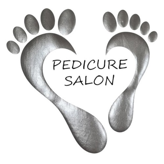 Pedicureschort met opdruk (Waterafstotend): Voeten Hartvormig - (Tekst) Pedicure Salon