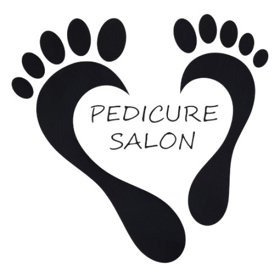 Pedicureschort met opdruk (Waterafstotend): Voeten Hartvormig - (Tekst) Pedicure Salon