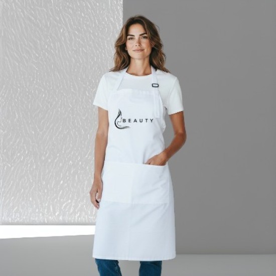 Water en olieafstotende Beauty Schort: Beauty (Zijkant gezicht) Kleur: Zwart