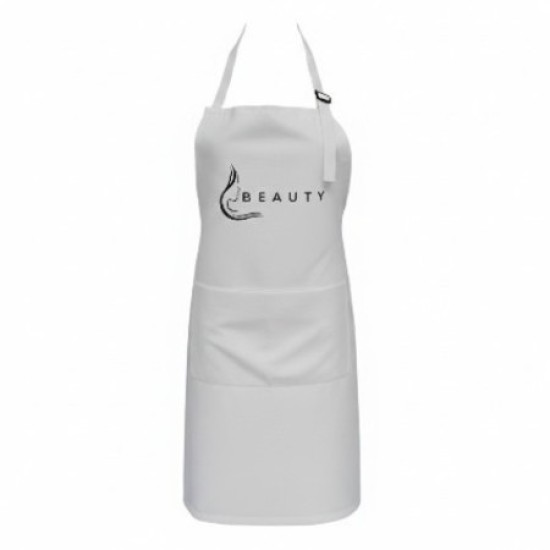 Water en olieafstotende Beauty Schort: Beauty (Zijkant gezicht) Kleur: Zwart
