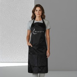 Water en olieafstotende Beauty Schort: Beauty (Zijkant gezicht) Kleur: Wit