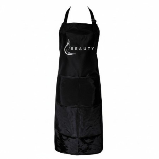Water en olieafstotende Beauty Schort: Beauty (Zijkant gezicht) Kleur: Wit