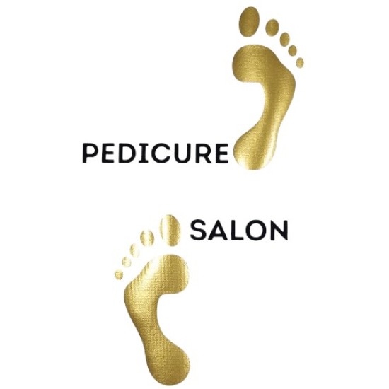 Waterafstotende Pedicureschort met opdruk: Lopende voeten - (Tekst) Pedicure Salon