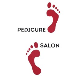Waterafstotende Pedicureschort met opdruk: Lopende voeten - (Tekst) Pedicure Salon Waterafstotende Pedicureschort met opdruk: Lopende voeten - (Tekst) Pedicure Salon