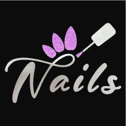 Water en olieafstotende Manicure Schort: Nail Studio (3 gekleurde nagels) Kleur: Zilver - Paars