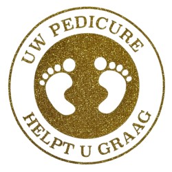 Schort met opdruk - Uw pedicure helpt u graag - Rond