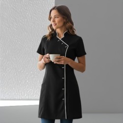  Tuniek Romy (Katoen)  Zwart met witte bies