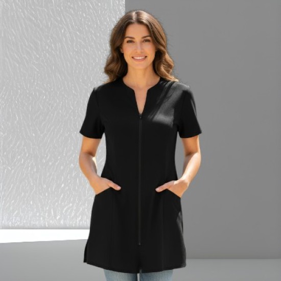 Tuniek Demi: Zwart met diamant rits