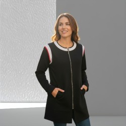 Tuniek Fleur: Zwart met wit en rode bies