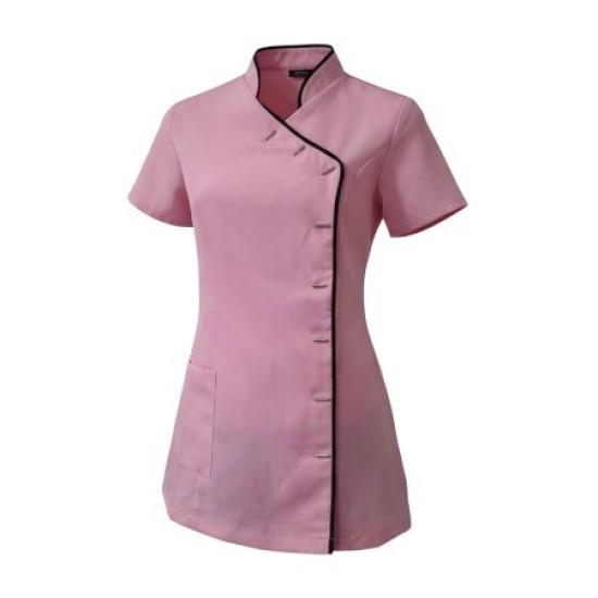 Tuniek Romy (Polyester) Lichtroze met zwarte bies